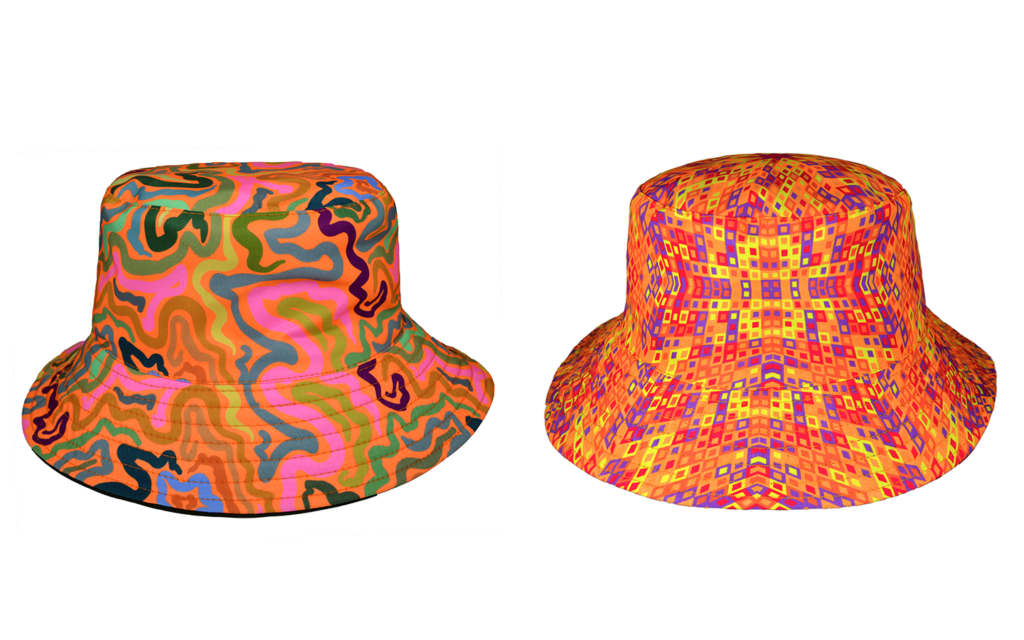 psy abstract printed bucket hat women