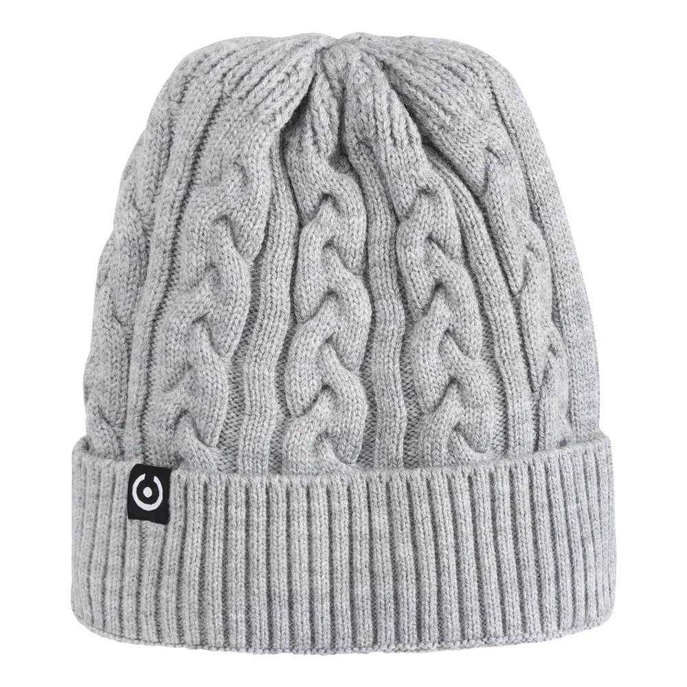 Chunky cable knit cuff beanie