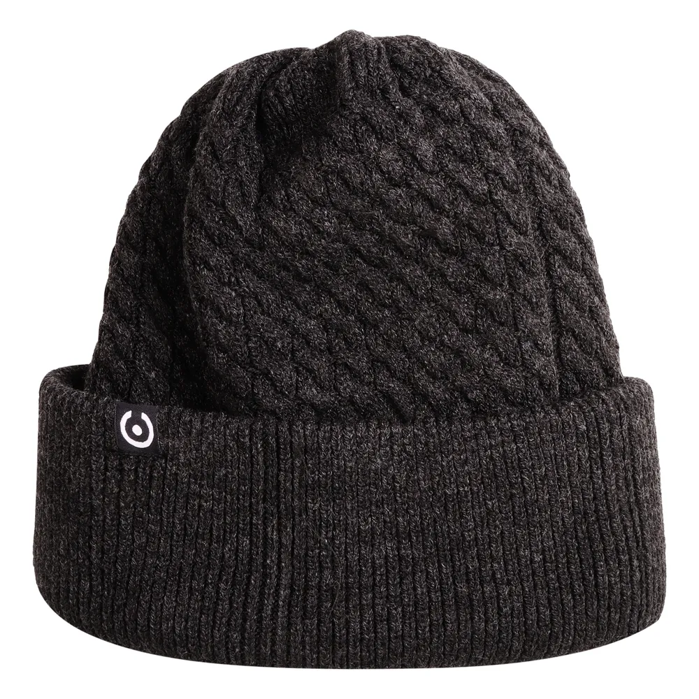 Fleece-lined cable knit cuff beanie